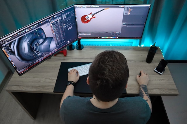 person using computer person using computer