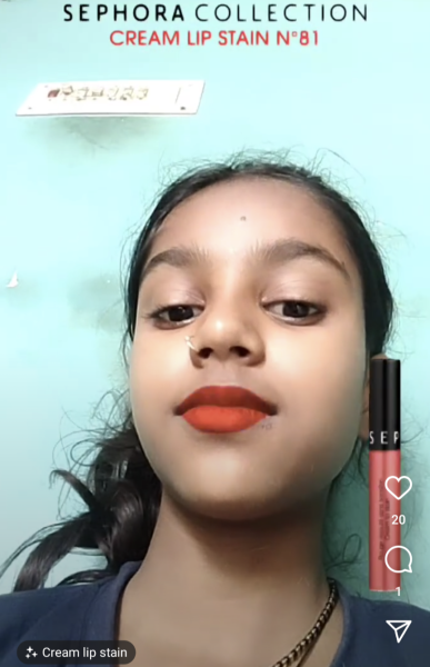 cream lip stain effect insta