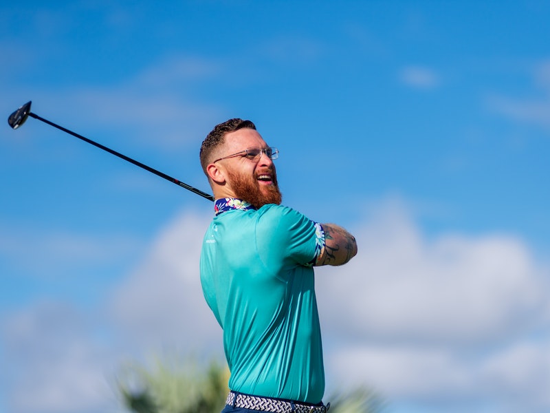man playing golf