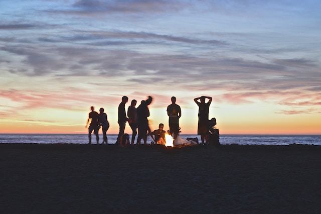 campfire by beach